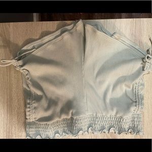 Adore me high waisted lounge shorts, with scrunched sides and ties